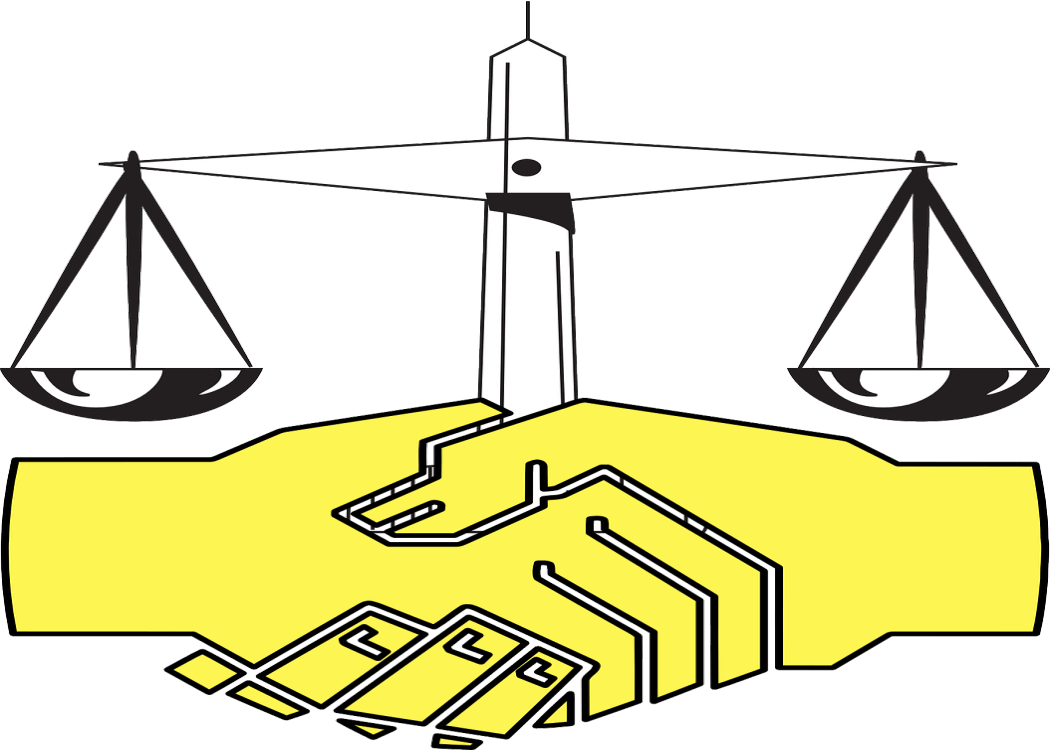 legal scales and handshake image - comparing debt settlement to bankruptcy